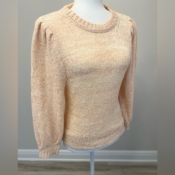 Ann Taylor Women's Peach Knit Sweater 3/4 Sleeve, Size S - Picture 6 of 7